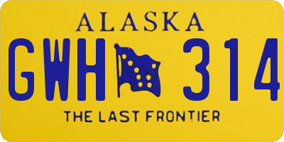 AK license plate GWH314