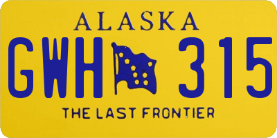 AK license plate GWH315