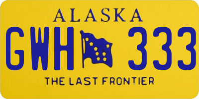 AK license plate GWH333