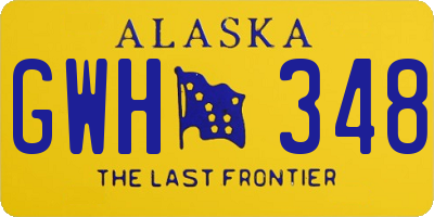 AK license plate GWH348