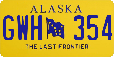 AK license plate GWH354