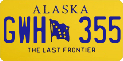 AK license plate GWH355