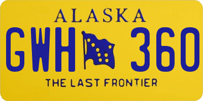 AK license plate GWH360