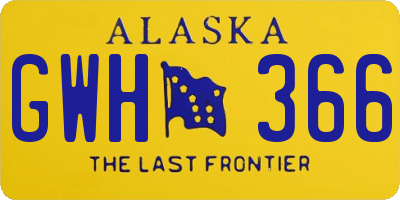 AK license plate GWH366