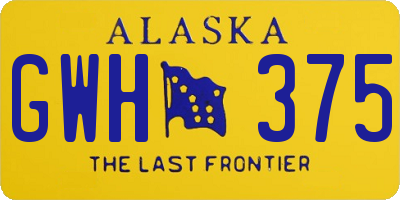 AK license plate GWH375