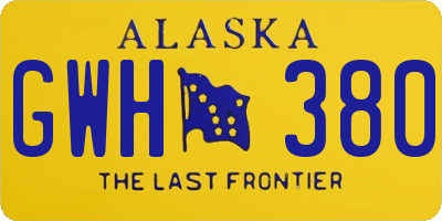 AK license plate GWH380