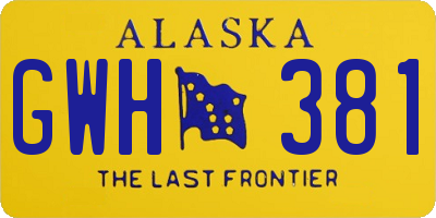 AK license plate GWH381