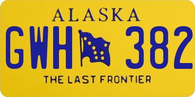 AK license plate GWH382