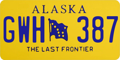 AK license plate GWH387