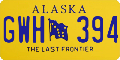 AK license plate GWH394