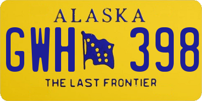 AK license plate GWH398