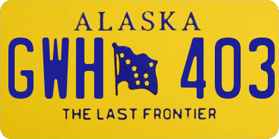 AK license plate GWH403