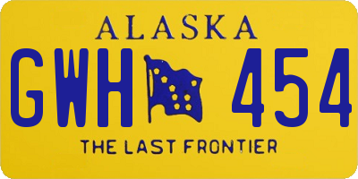 AK license plate GWH454
