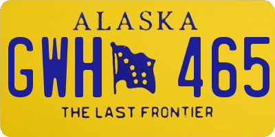 AK license plate GWH465