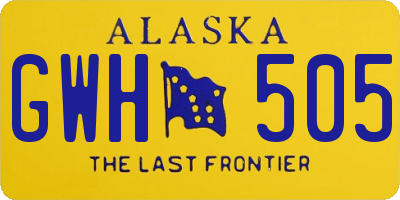 AK license plate GWH505
