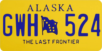 AK license plate GWH524