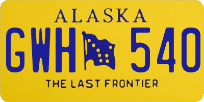 AK license plate GWH540