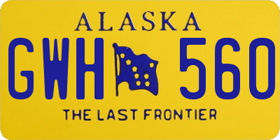 AK license plate GWH560