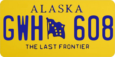 AK license plate GWH608