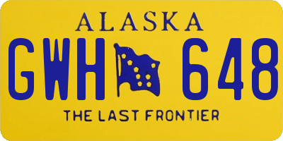 AK license plate GWH648