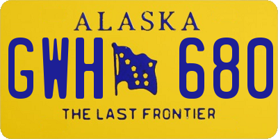 AK license plate GWH680