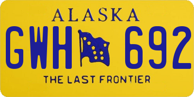 AK license plate GWH692