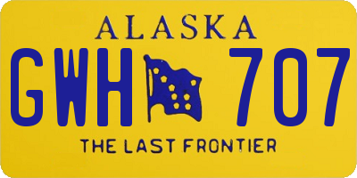 AK license plate GWH707