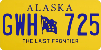 AK license plate GWH725