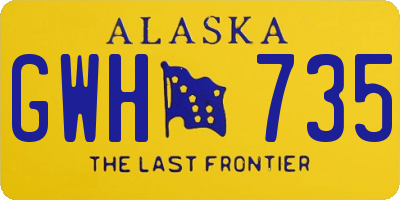 AK license plate GWH735