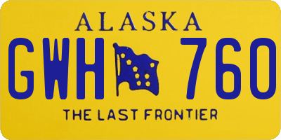 AK license plate GWH760