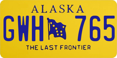 AK license plate GWH765