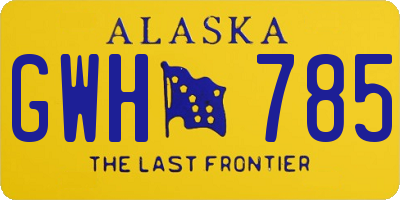 AK license plate GWH785