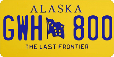 AK license plate GWH800