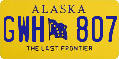 AK license plate GWH807