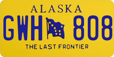 AK license plate GWH808