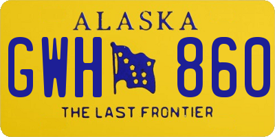 AK license plate GWH860