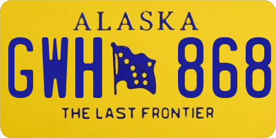 AK license plate GWH868