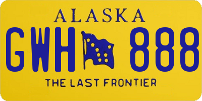 AK license plate GWH888