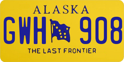 AK license plate GWH908