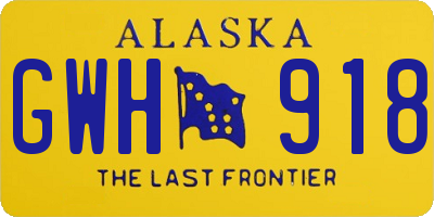 AK license plate GWH918