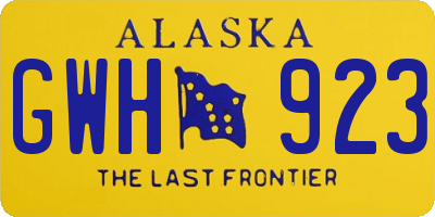 AK license plate GWH923