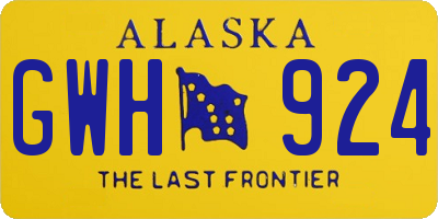 AK license plate GWH924