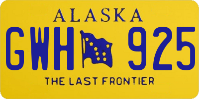 AK license plate GWH925