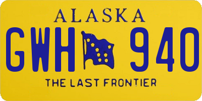 AK license plate GWH940