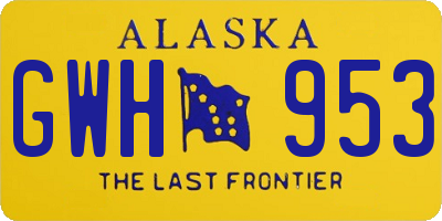 AK license plate GWH953