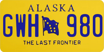 AK license plate GWH980