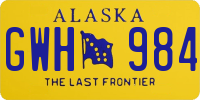 AK license plate GWH984