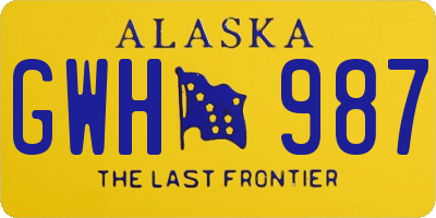 AK license plate GWH987