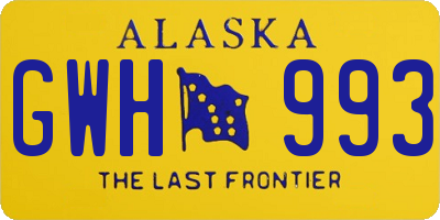 AK license plate GWH993