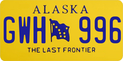 AK license plate GWH996